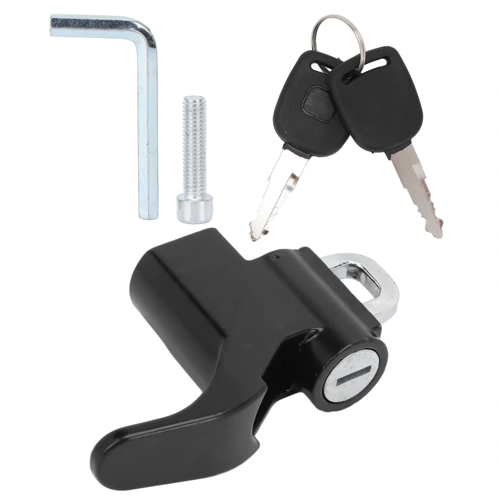 Motorcycle Helmet Security Hook Lock with 2 Keys 6mm Screw Holes Anti Theft Aluminum Alloy for Motorbikes Scooters