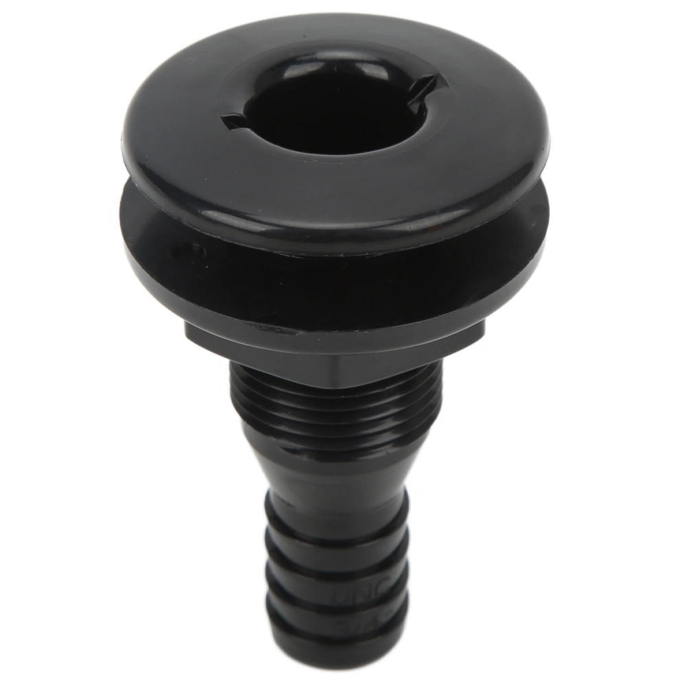 BuyWeek Boat Through Hull Connector 3/4in ABS Plastic Hose Coupling Drain Outlet AccessoryBlack