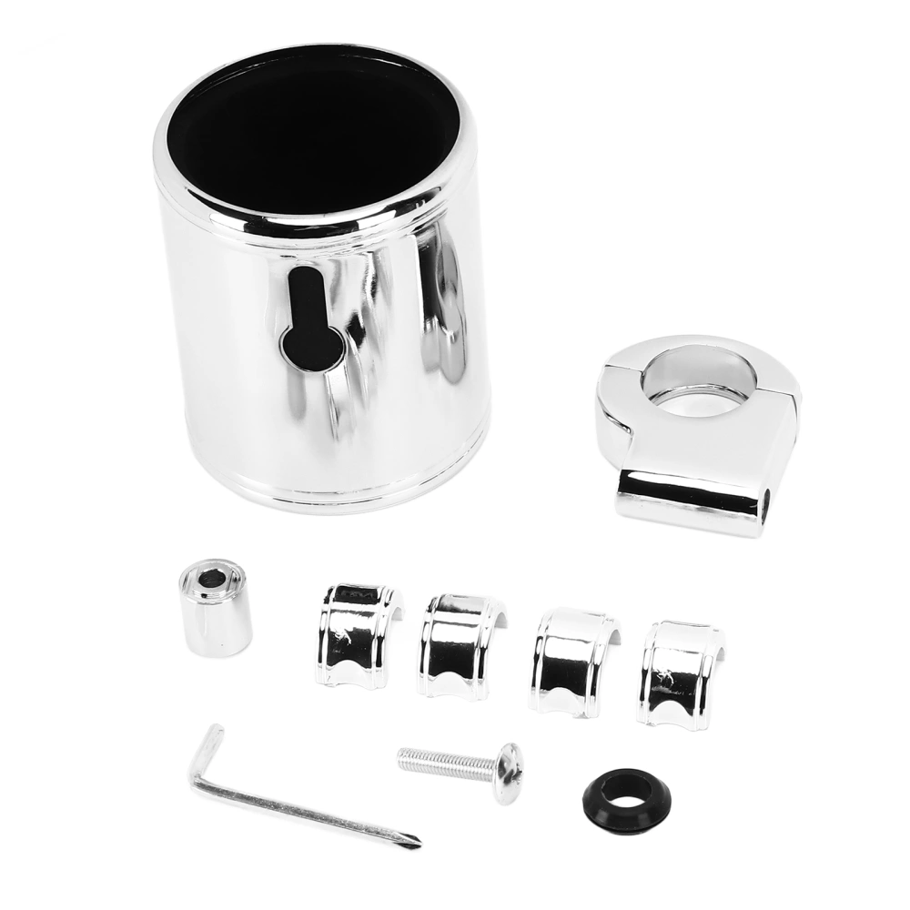 Motorcycle Handlebar Cup Holder Chrome Adjustable Universal for ATV 22‑32mm Handle