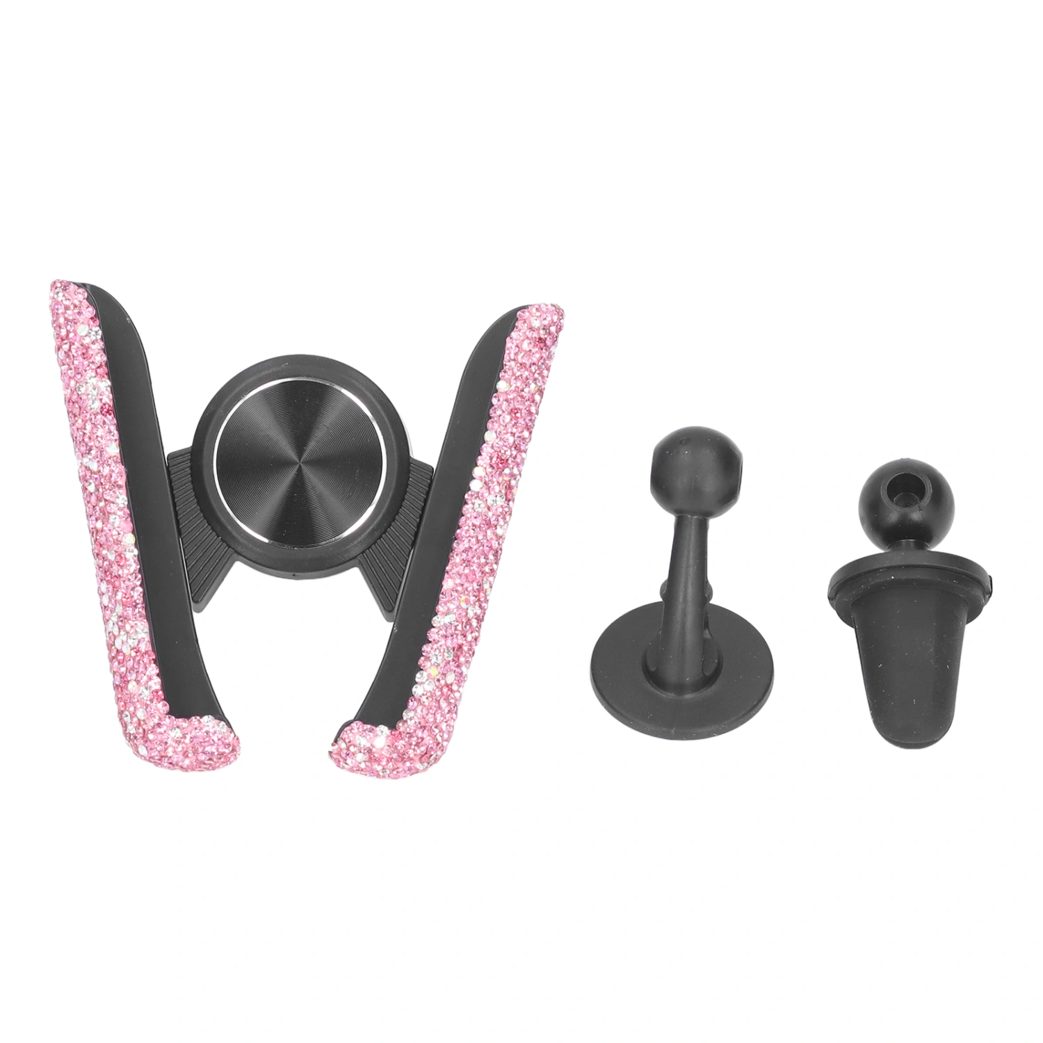 Bling Car Phone Holder Vehicle Cell Phone Mount Cradle Adjustable Auto Cell Phone Mount Universal for Women GirlsPink