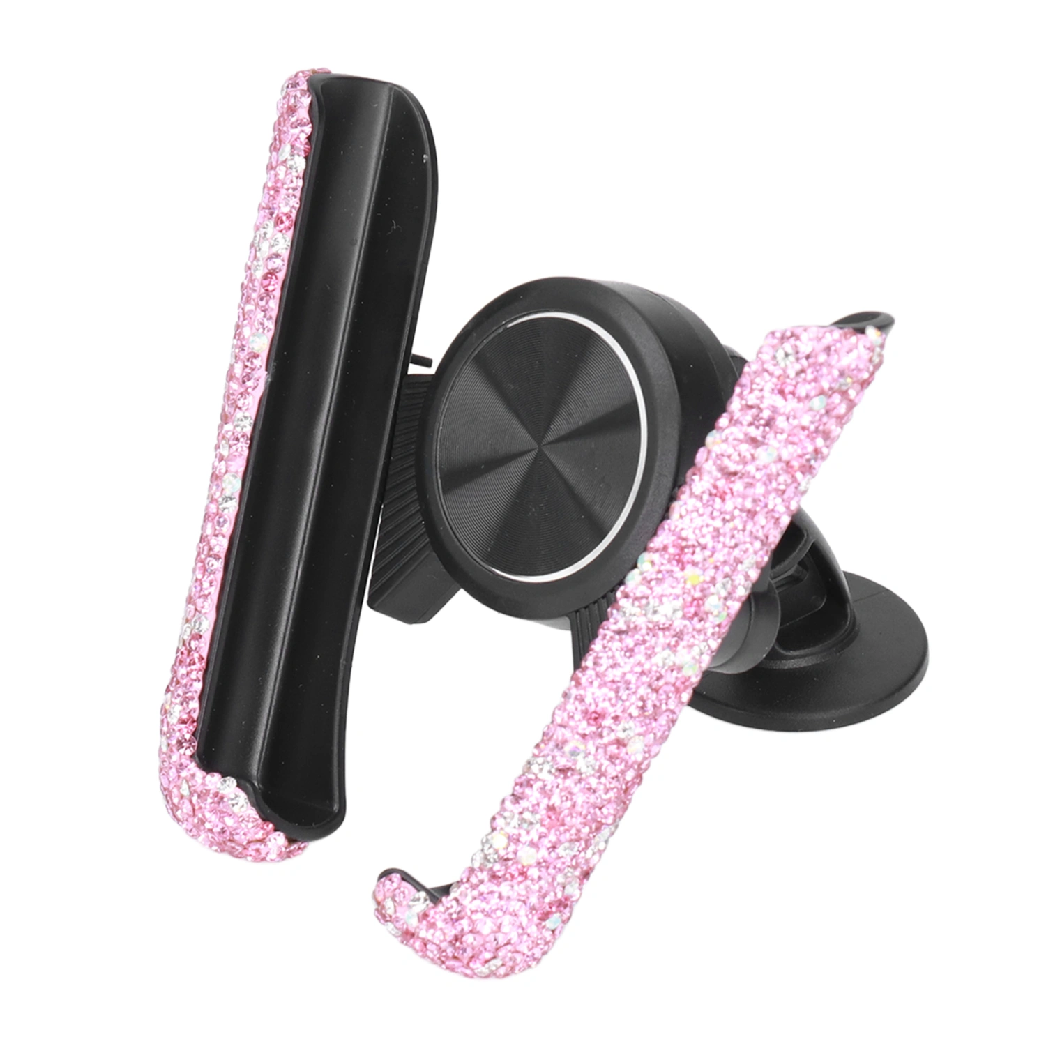 Bling Car Phone Holder Vehicle Cell Phone Mount Cradle Adjustable Auto Cell Phone Mount Universal for Women GirlsPink