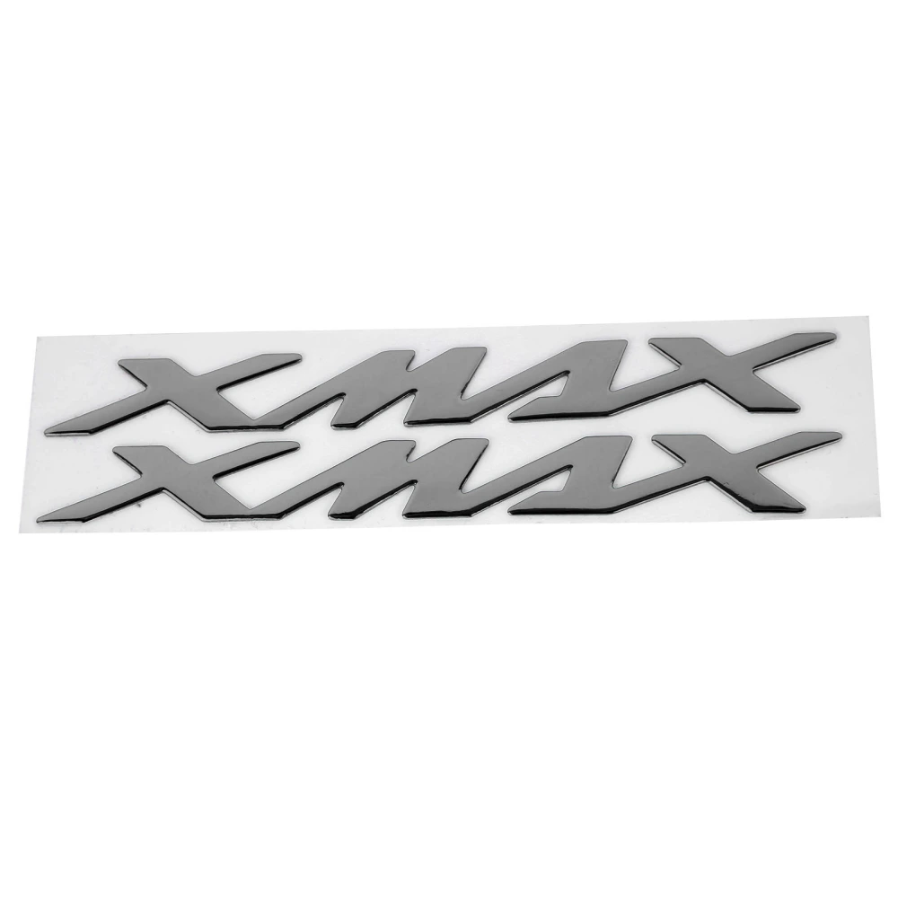 Pair of Motorcycle Emblem Stickers 3Dimensional Decals for XMAX XMAX 125 250 400(Silver )