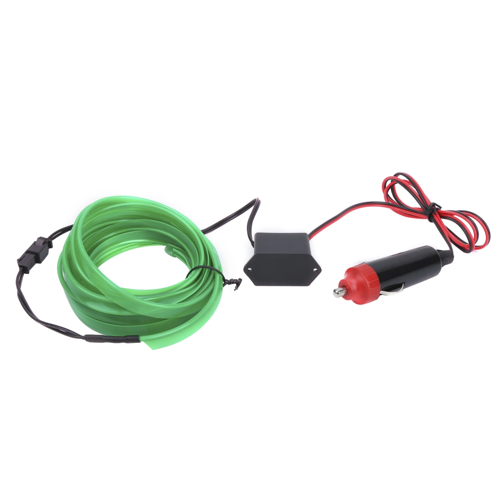 BuyWeek 3Meters Car Interior Lighting Auto LED Strip Cigar Lighter Driving Wire Tube Neon Lightgreen