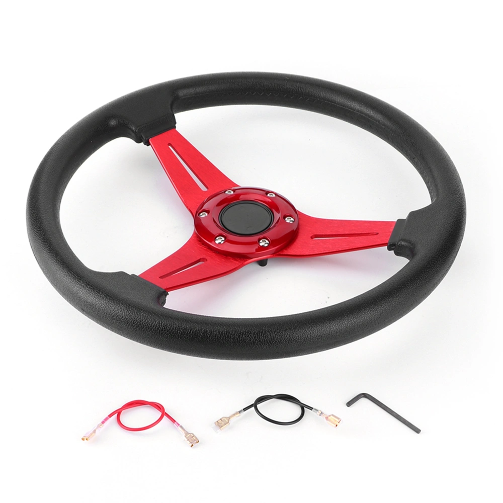 350mm/14in Racing Car Drifting Steering Wheel Replacement Universal Modified AccessoryRed