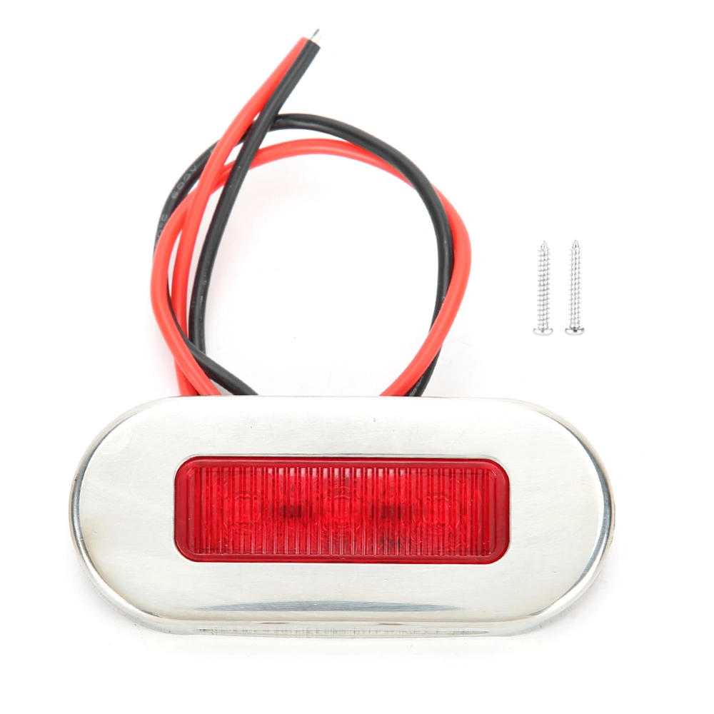 12V Stainless Steel Marine LED Signal Light Waterproof Navigation Indicator for Boat YachtRed