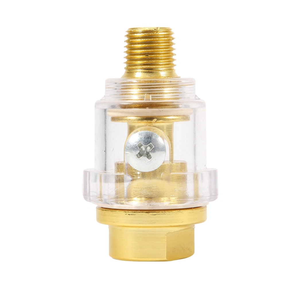 BuyWeek Professional 1/4in NPT Mini in Line Oiler Lubricator Gold Color Copper Pneumatic Tool Accessory