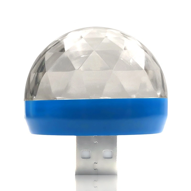 Mini Portable USB Crystal Ball Light LED Colorful Effect Sound Control Stage Lamp Home Party Decoration