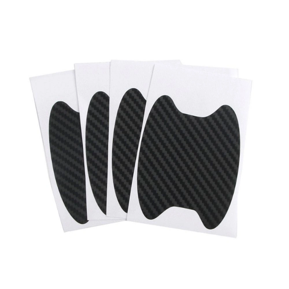 BuyWeek 4Pcs Universal Carbon Fiber Auto Door Handle Film Stickers Car Handle Anti Scratch Stickers