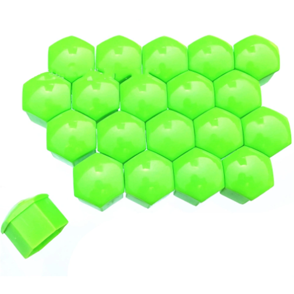 BuyWeek 20PCS Car Wheel Hub Nut Protective Cover Dustproof Decoration Snap in ABS PlasticGreen 21mm/0.83in