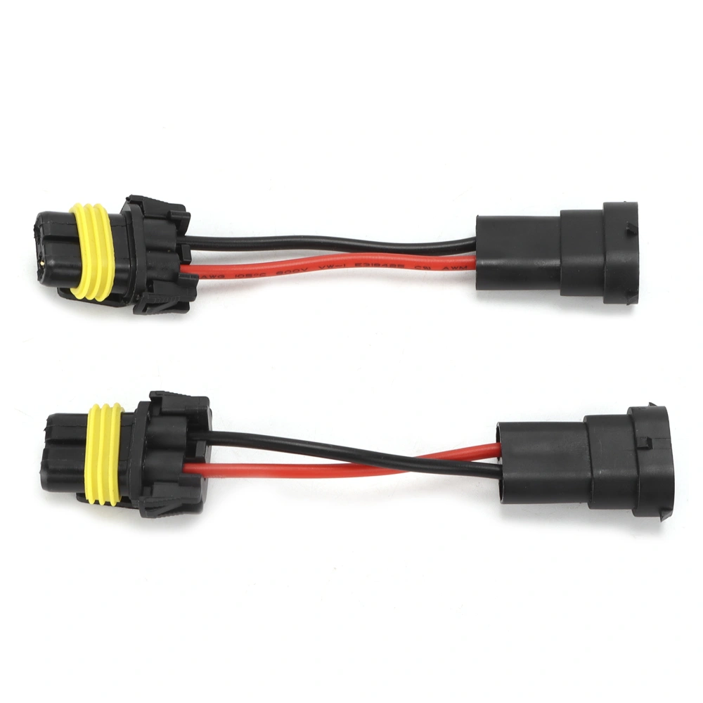 BuyWeek Pair H11 Male to 9005/9006 Female Adapter Headlight Fog Light Universal Plug and Play 12V‑24V