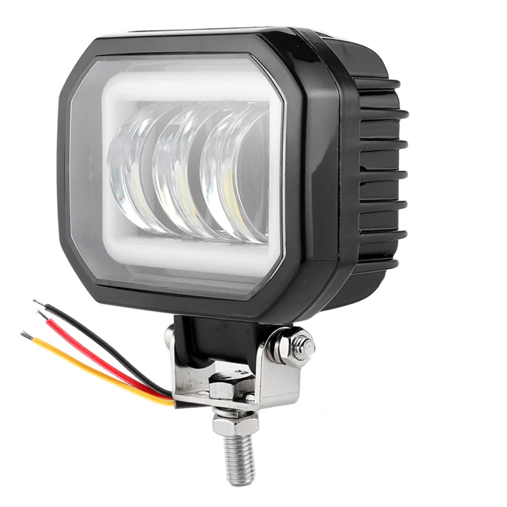 LED Work Light 3.5in 6000K 30W Waterproof Square Angel Eyes Lamp for Car ATV Boat OffRoad Vehicle(Cool White Light )