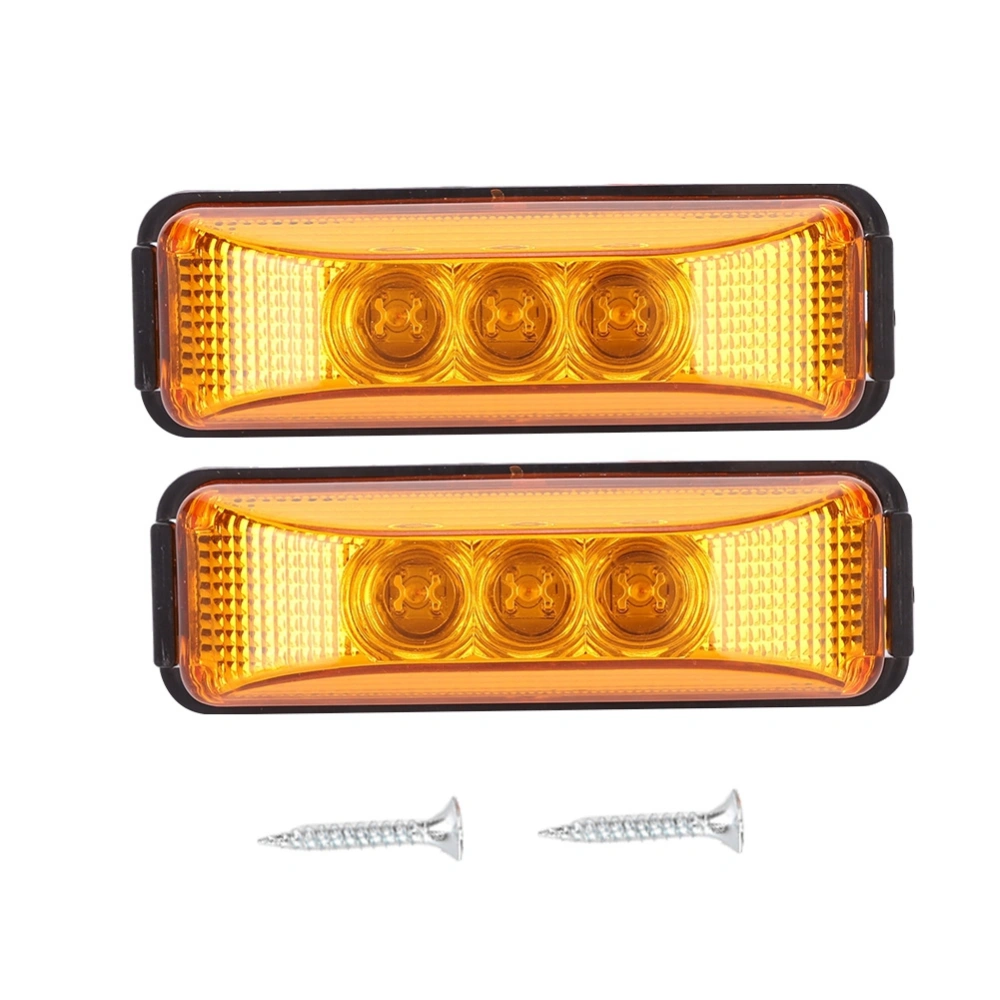 BuyWeek 2 Pcs ABS with PC Shell 12V High Light LED Light 3 F3 Bead Truck Side Signal Lamp 1.2W(Yellow)