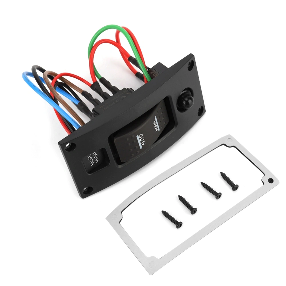 ON off ON Deluxe LED Rocker Bilge Pump Switch Panel & Circuit Breaker