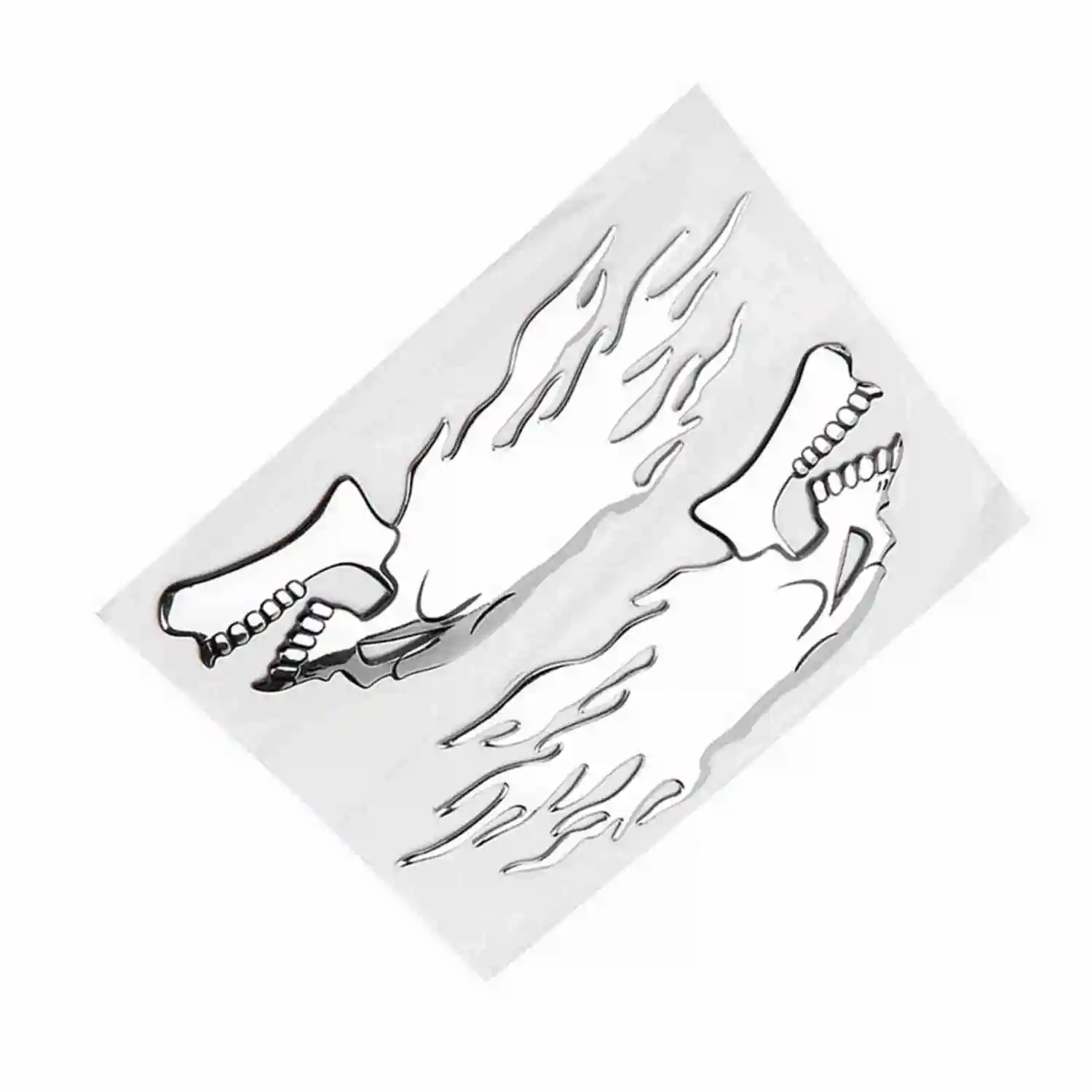 2Pcs 3D Skull Head Auto Motorcycle Car Sticker Decor Decal