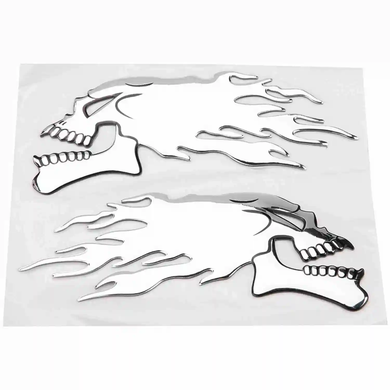 2Pcs 3D Skull Head Auto Motorcycle Car Sticker Decor Decal