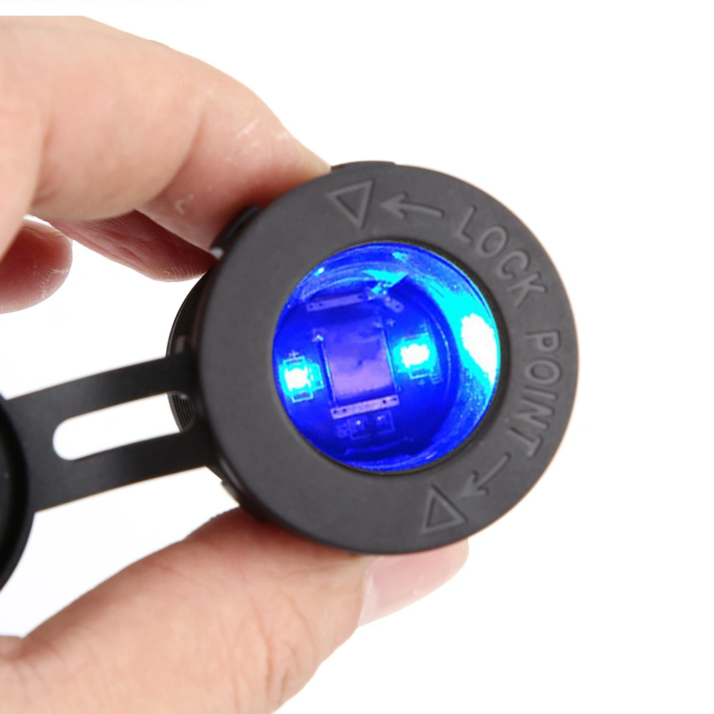 12V Cigarette Lighter Power Plug Socket Outlet with Blue LED for Car Motorcycle Boat