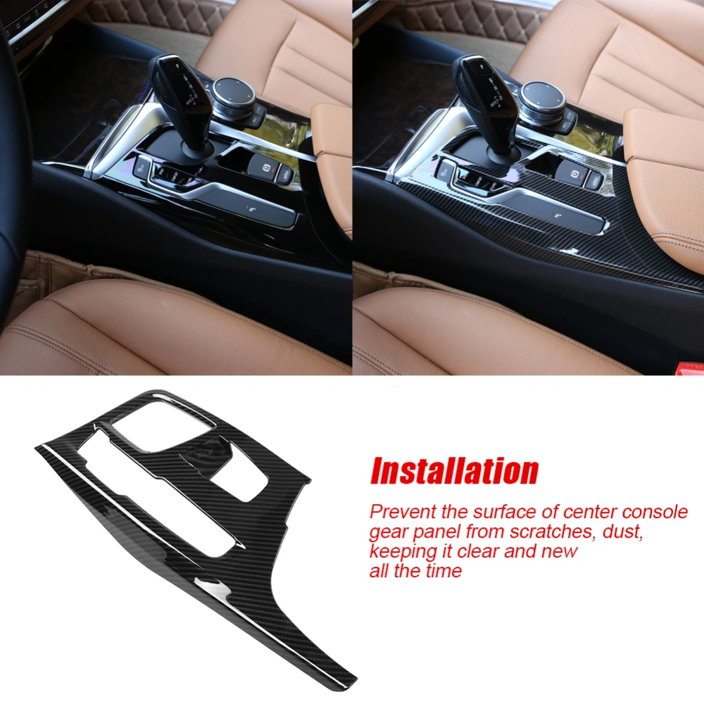 Carbon Fiber Style Center Console Gear Shift Panel Cover Trim for 5 Series G30 2017‑2018