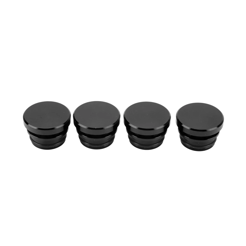 4 Pcs Cigarette Lighter Plug Socket Cap Aluminium Alloy Power Outlet Dust Cover for Vehicles with 12V Accessory Plug Black