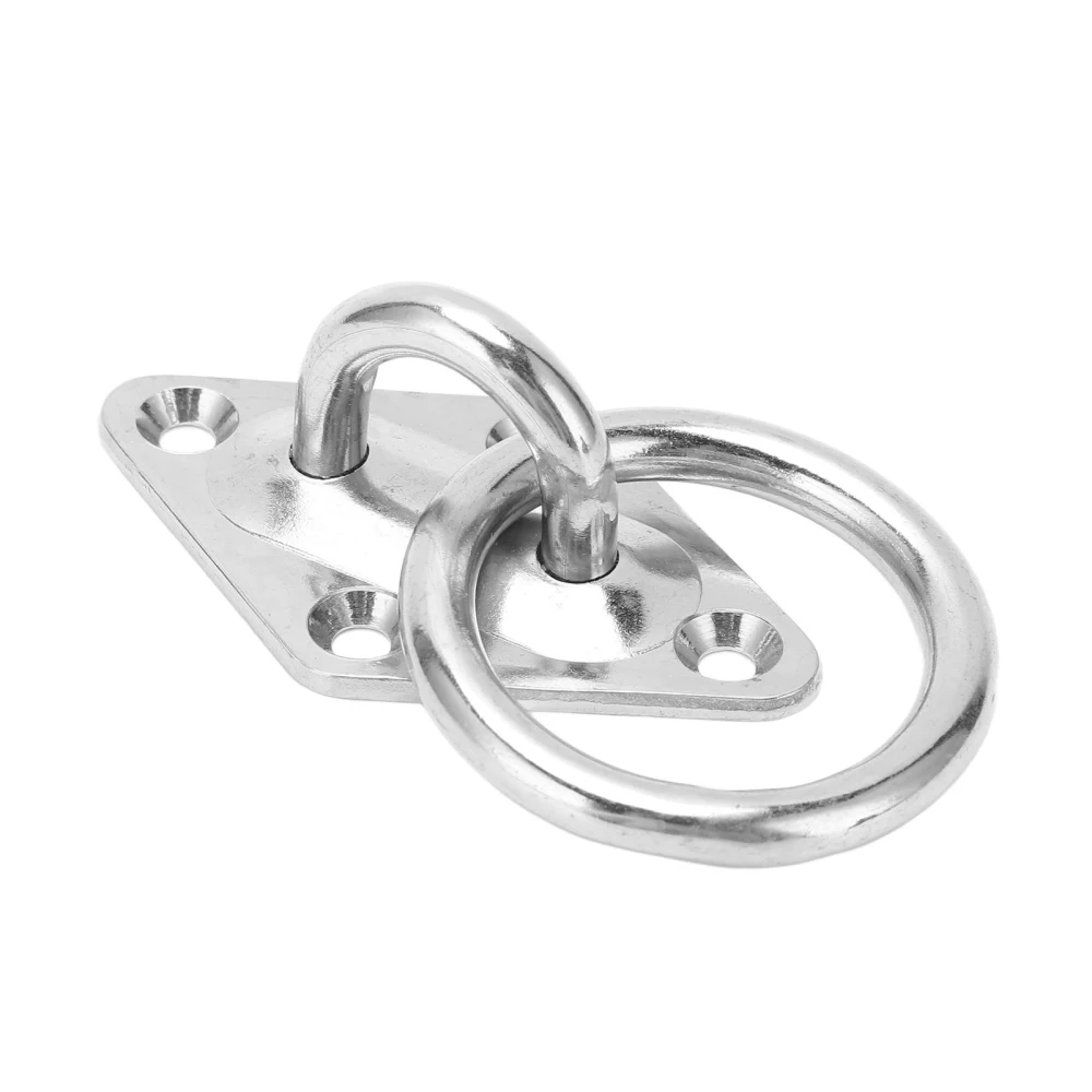 BuyWeek Diamond Pad Eye Plate M6x66x40mm 316 Stainless Steel Wall Mount Ring Hook for Boat Yacht