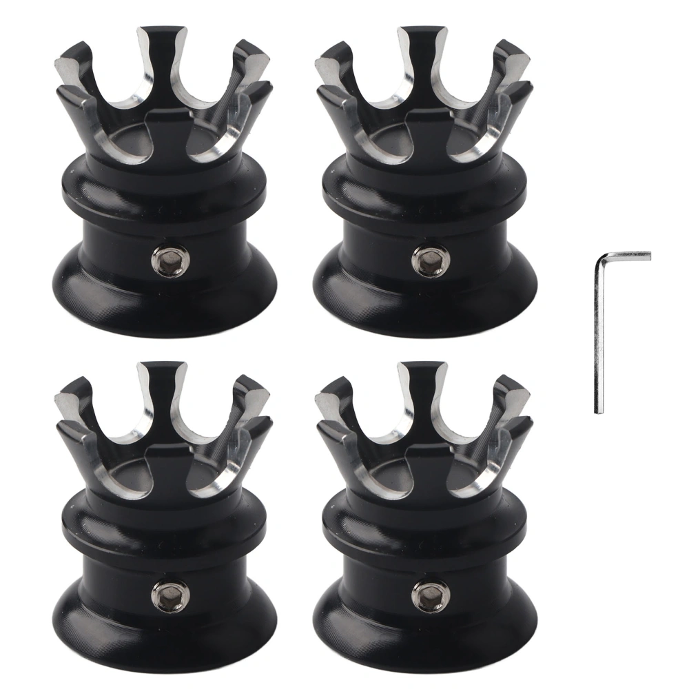 4pcs Engine Screw Cap Covers Crown Styling Fit for XL883/Big Twin 1340 Evo/Twin Cam ModelsBlack White