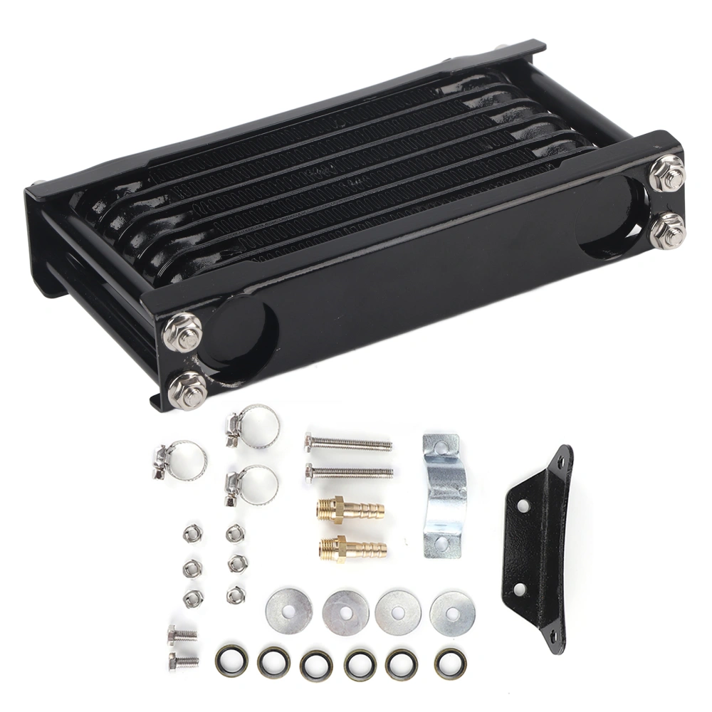 Engine Oil Cooler Universal Cooling Radiator Fit for Monkey Car 100‑250CC Dirt Bike ATV 4‑Wheel Motorcycle Black