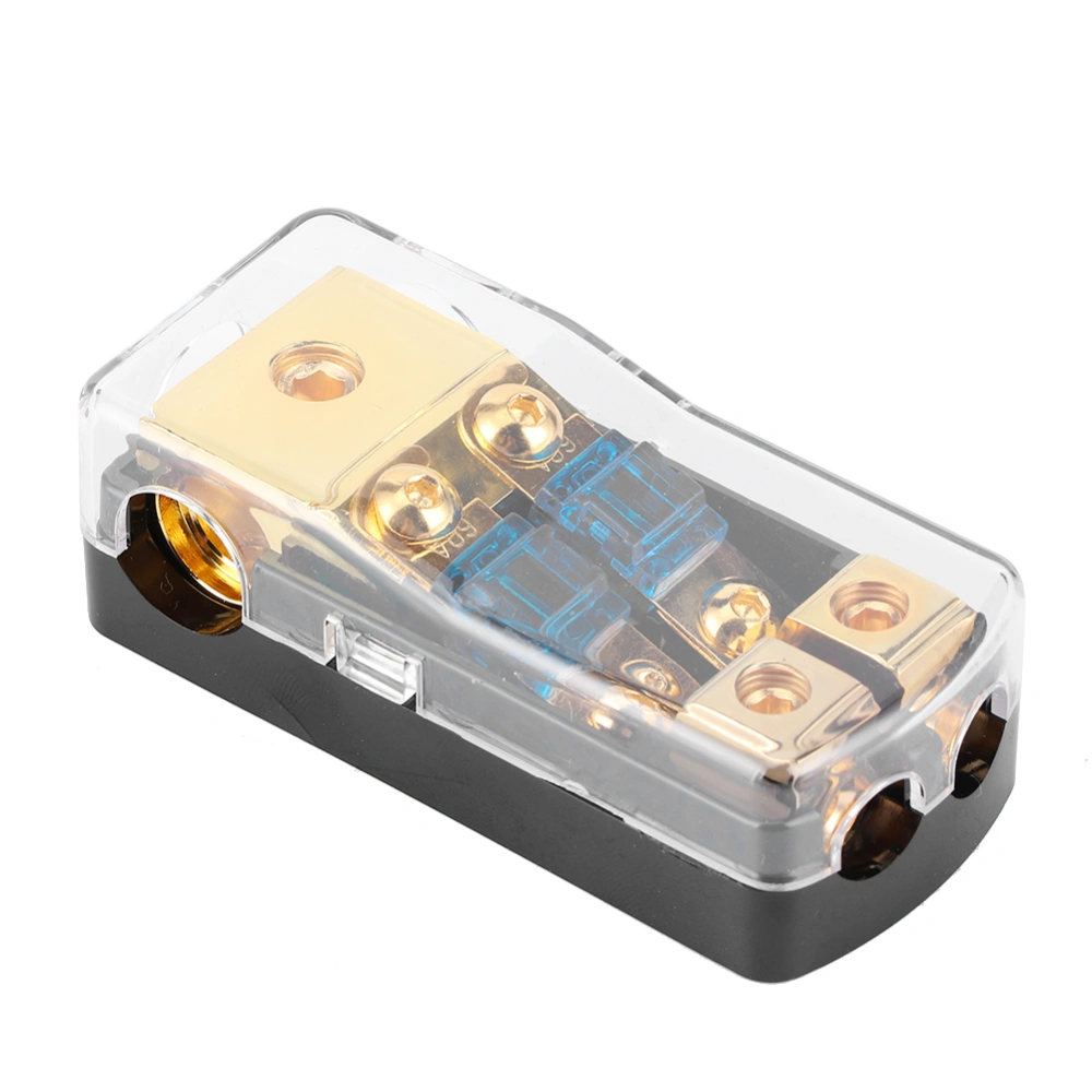 0/4 Gauge In To 4/8 Gauge out 60A Fuse Distribution Block 2 Way Mini ANL Fuse Holder for Auto Boat Audio System