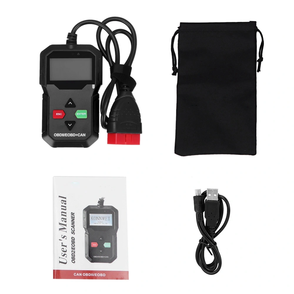 KW590 Car Diagnostic Tool OBDII CAN Scanner Code Reader Detector Instrument (Black)