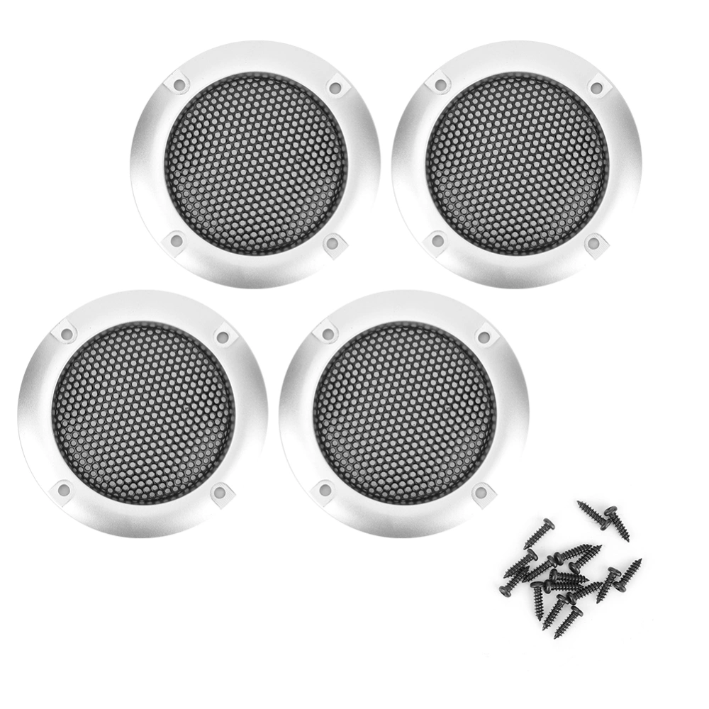 4pcs 2inch Audio Speaker Grille Protective Decorative Audio Speaker Mesh Grille (Silver)