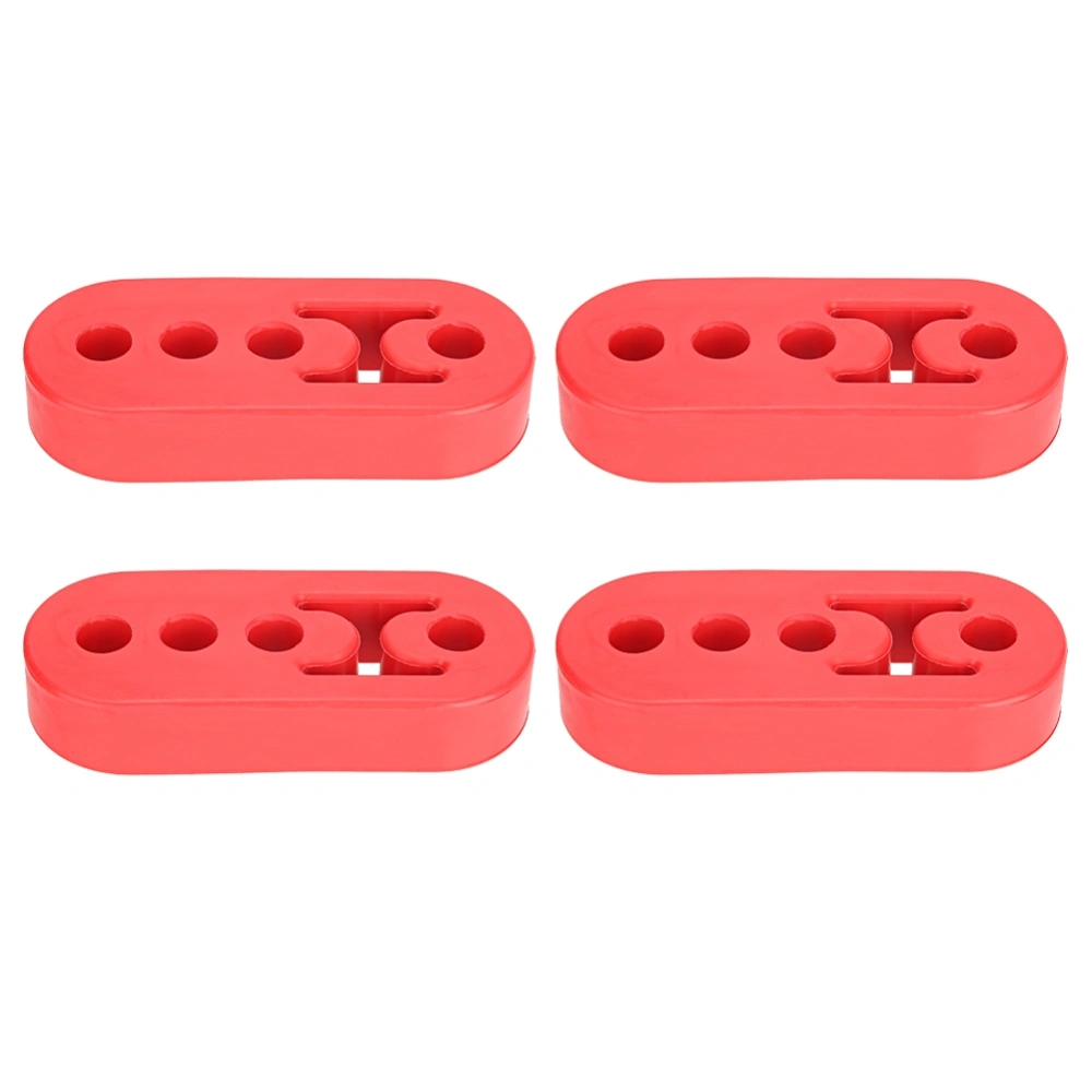 4pcs Universal 4-holes 12mm Polyurethane Adjustable Muffler Exhaust Hanger Red