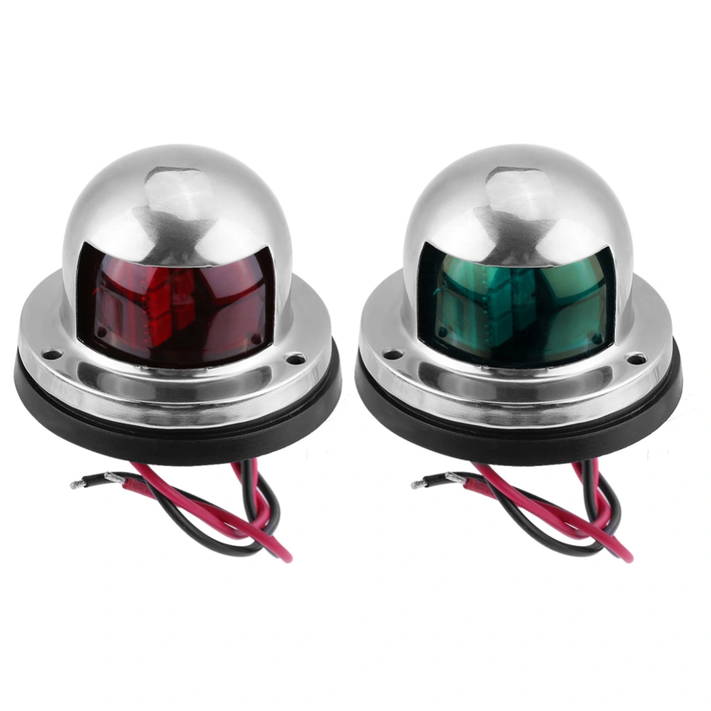 1 Pair of Stainless Steel Red & Green LED Navigation Signal Bulb Light for Marine Boat Yacht