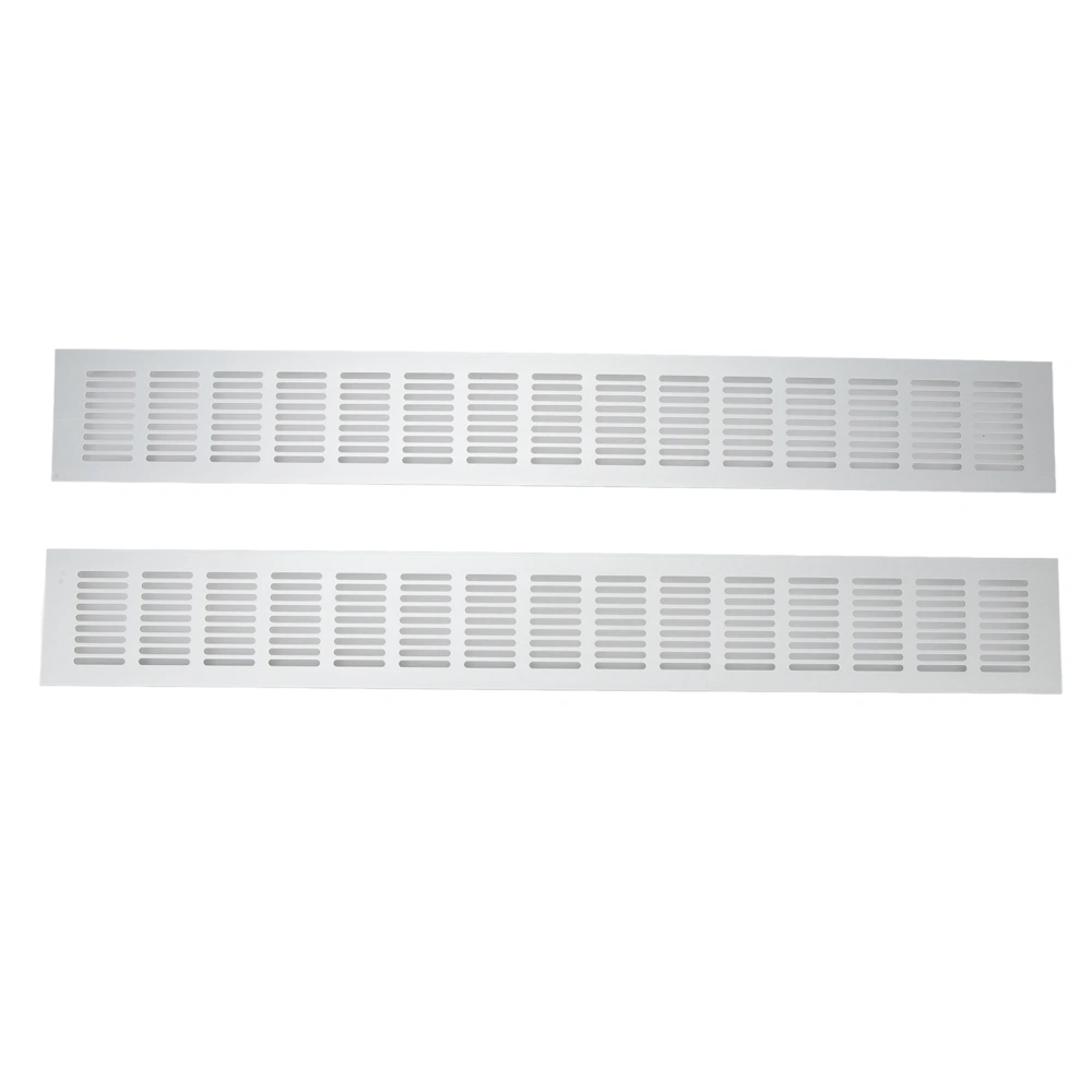 2 Pcs Air Vent Ventilation Grille Aluminium Alloy Rectangular Vent Plate for Cabinet Shoe Cabinet Closet 80x600mm