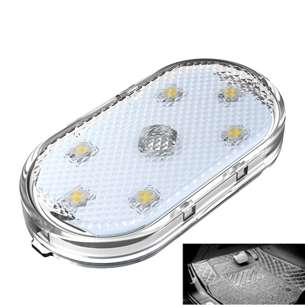 Car Ceiling Light Touch Control USB Charging Mini Compact Car Roof Light LED Reading Lamp White