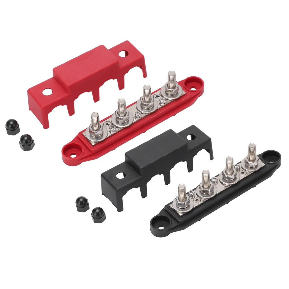 2pcs 4 Post Power Distribution Terminal Busbar Block M10 for 12‑48V Trucks RVs Boats Trailers