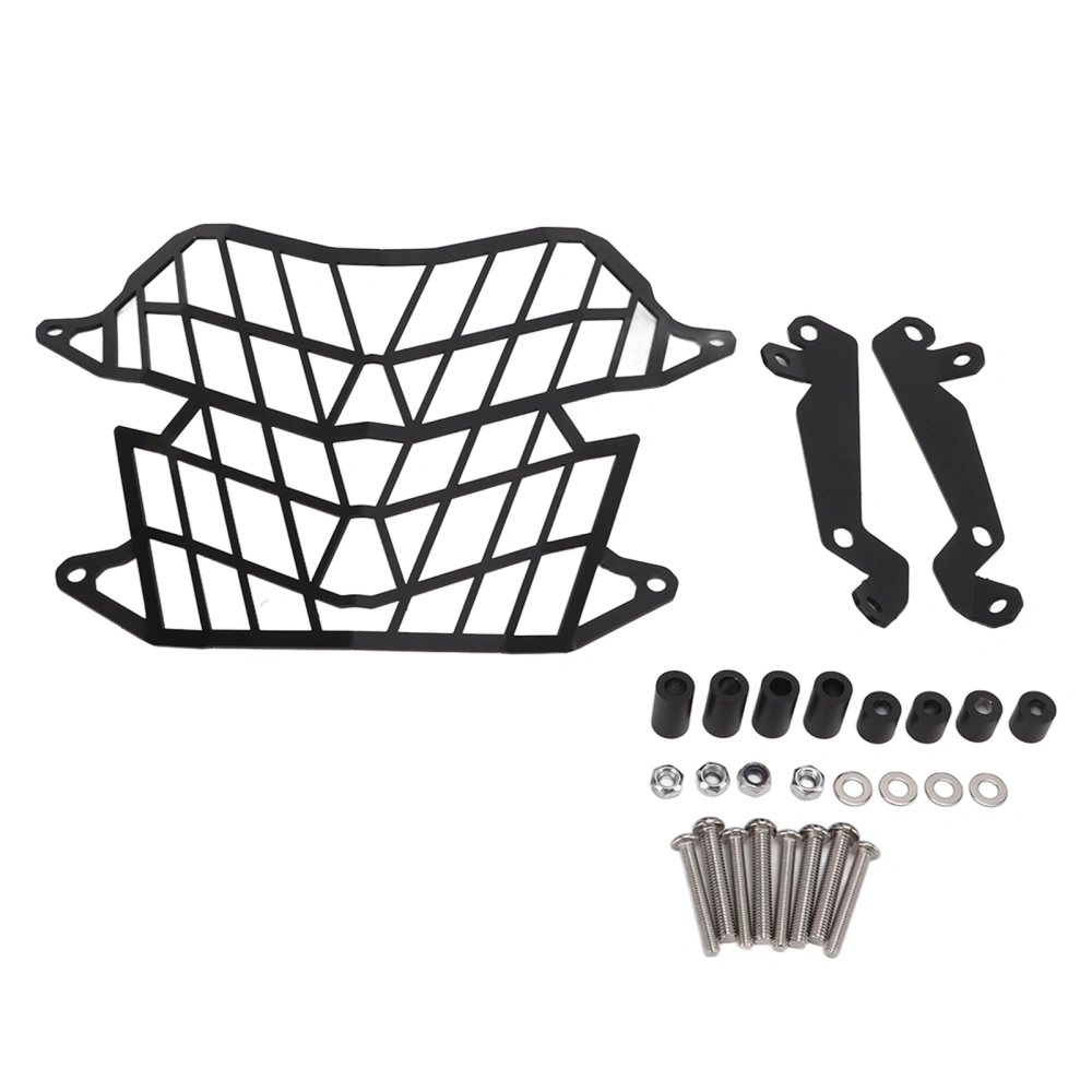 Motorcycle Headlight Protection Grill Cover Carbon Steel Grille Guard Replacement for Tenere 700 2019+(Black )