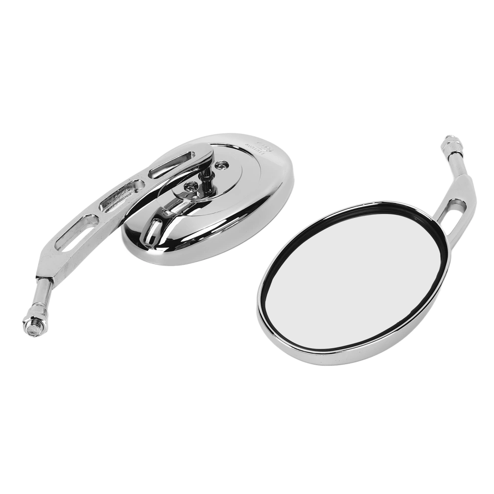 2pcs 10mm Motorcycle Rear View Side Mirror Left Right Clear Vision Universal Chrome Replacement for Suzuki