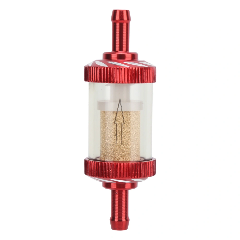 BuyWeek Motorcycle Fuel Gasoline Filter Carving ABS Heat Resistance for 6mm Diameter MotorbikeRed