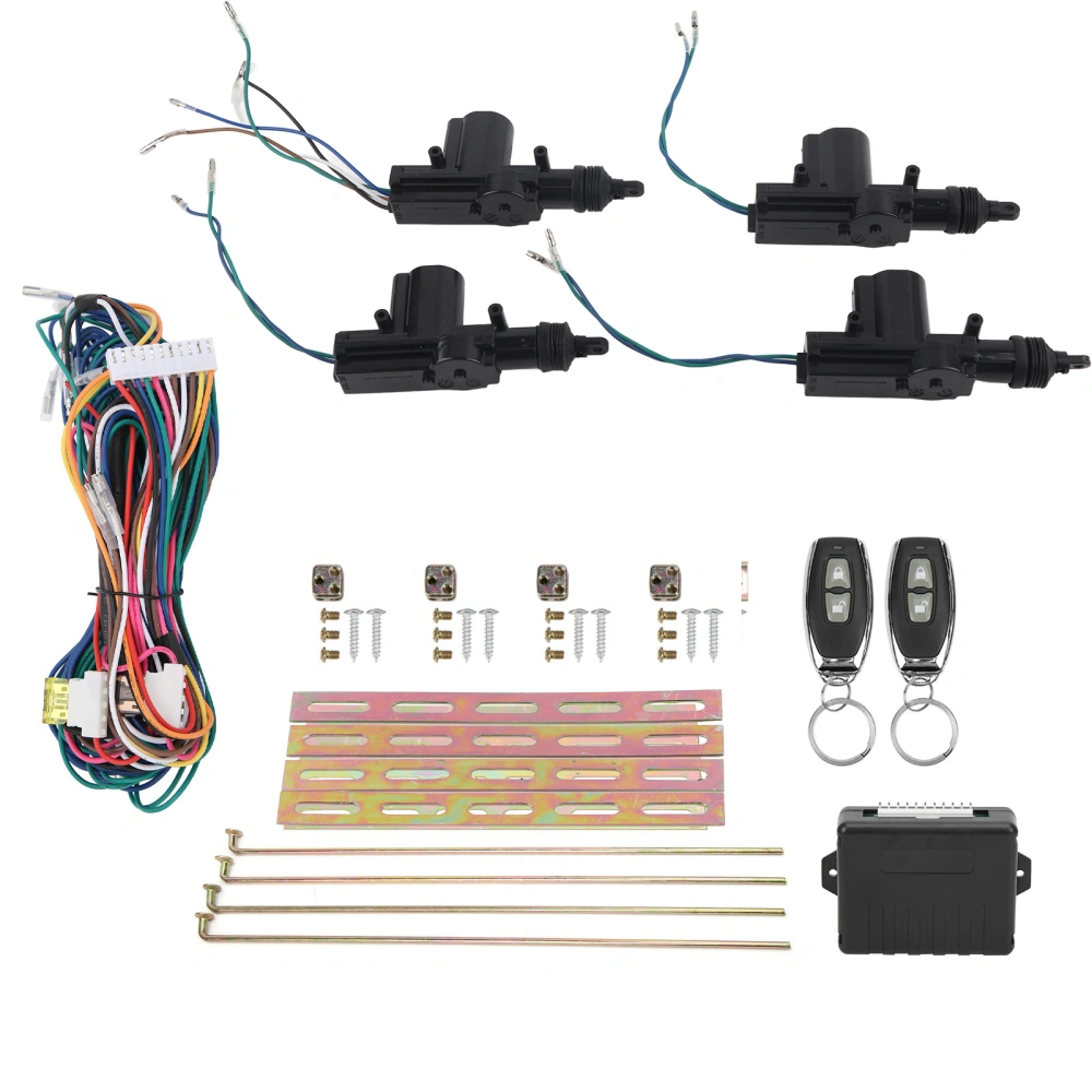 Central Lock Kit Remote Control Keyless Entry System 12V W/LED Indicator with 2 Controllers