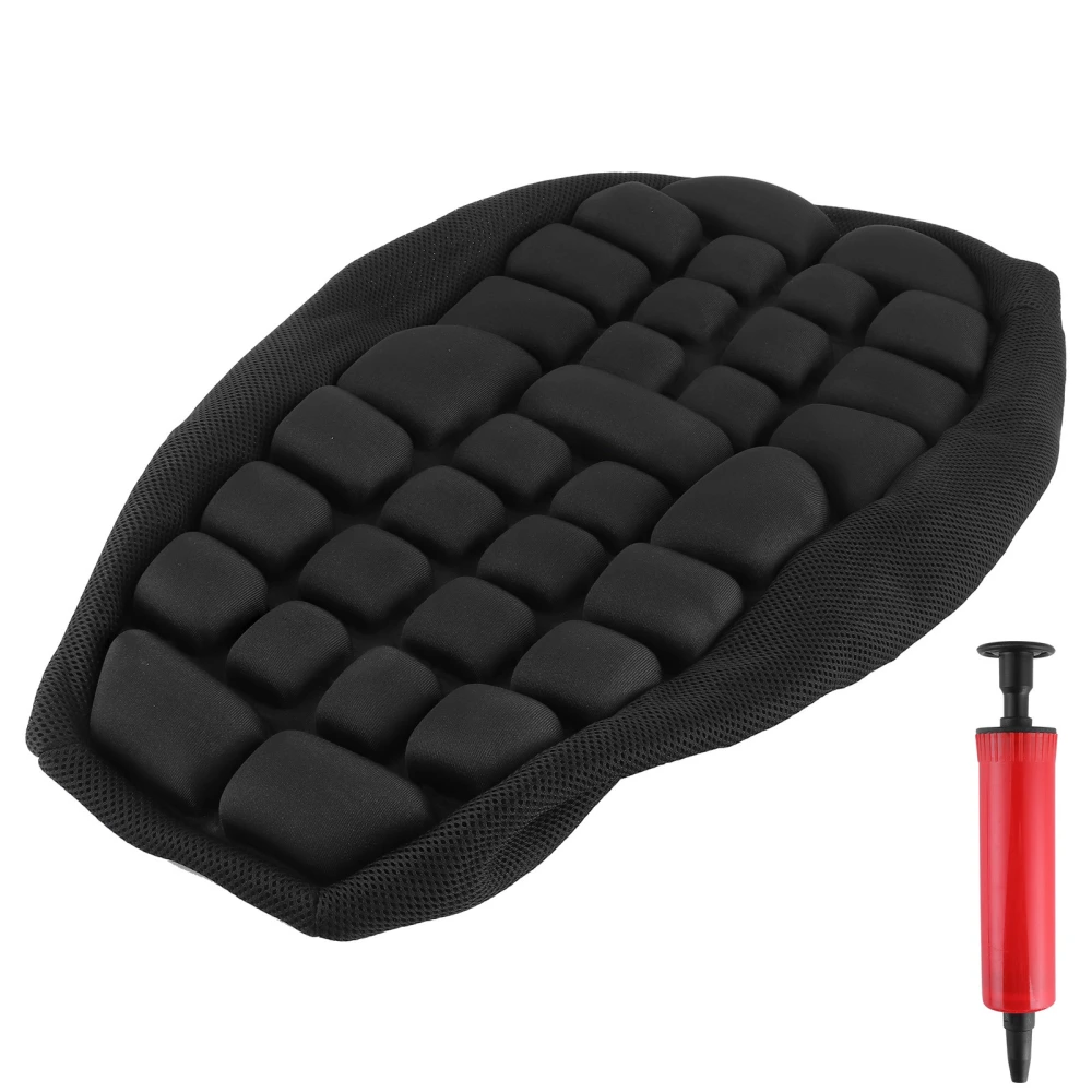 Motorcycle Double Seat Cushion 3D Inflatable Air Pad Anti&#8209;Vibration Pressure Relief Universal