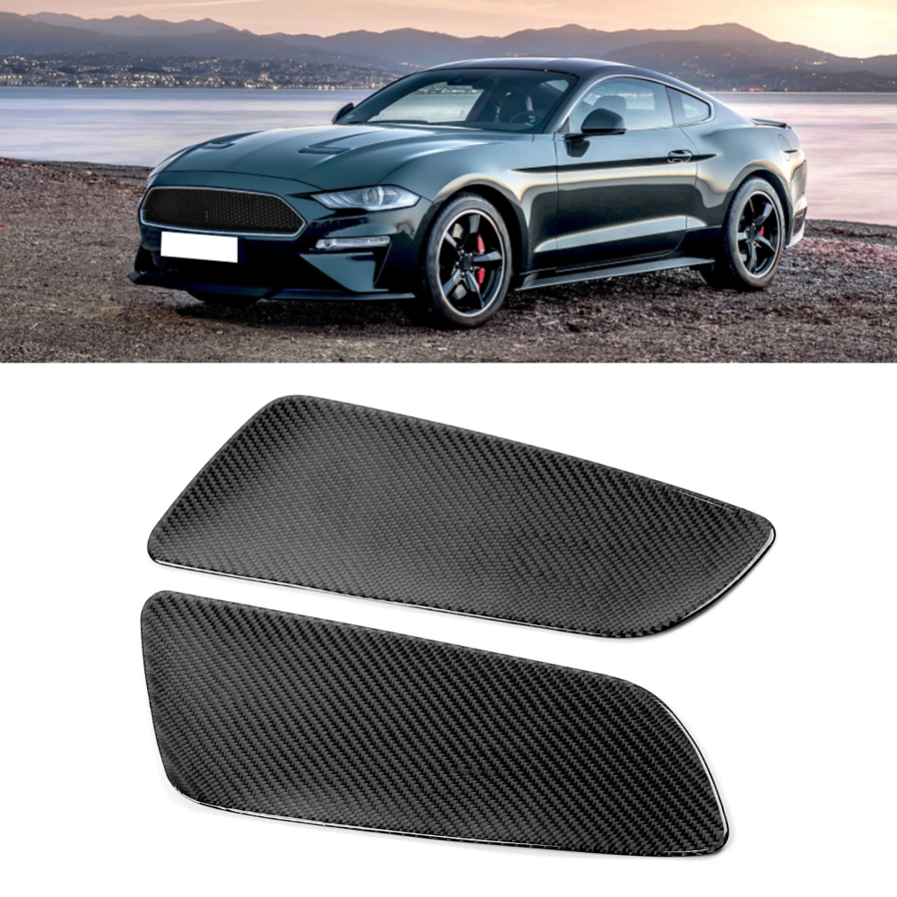 2Pcs Carbon Fiber Rear Car Door Panel Interior Decoration Fit for Ford Mustang 2015-2019 Left Drive