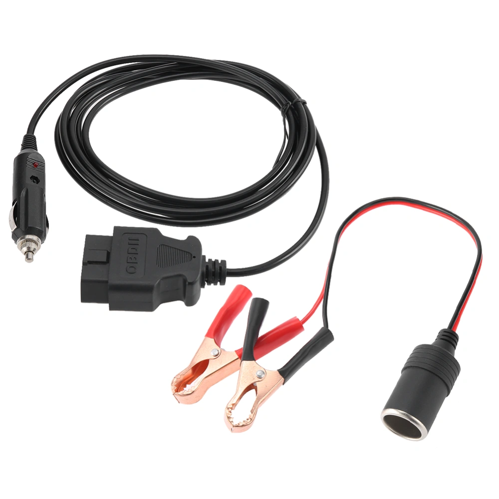 OBD II Vehicle ECU Emergency 12V Power Supply Cable Memory Saver with Clip