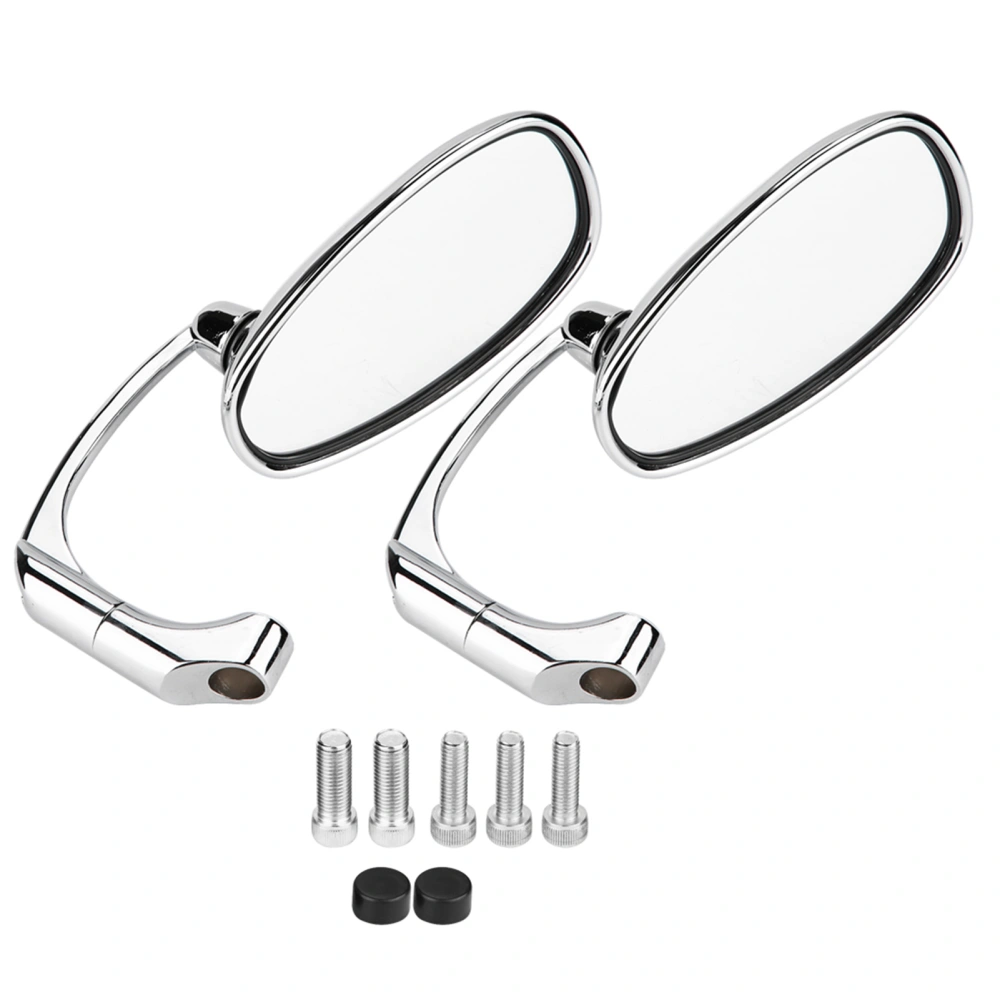 1 Pair Right and Left Side Motorcycle Rear View Mirror Silver Motorcycle Rearview Mirrors