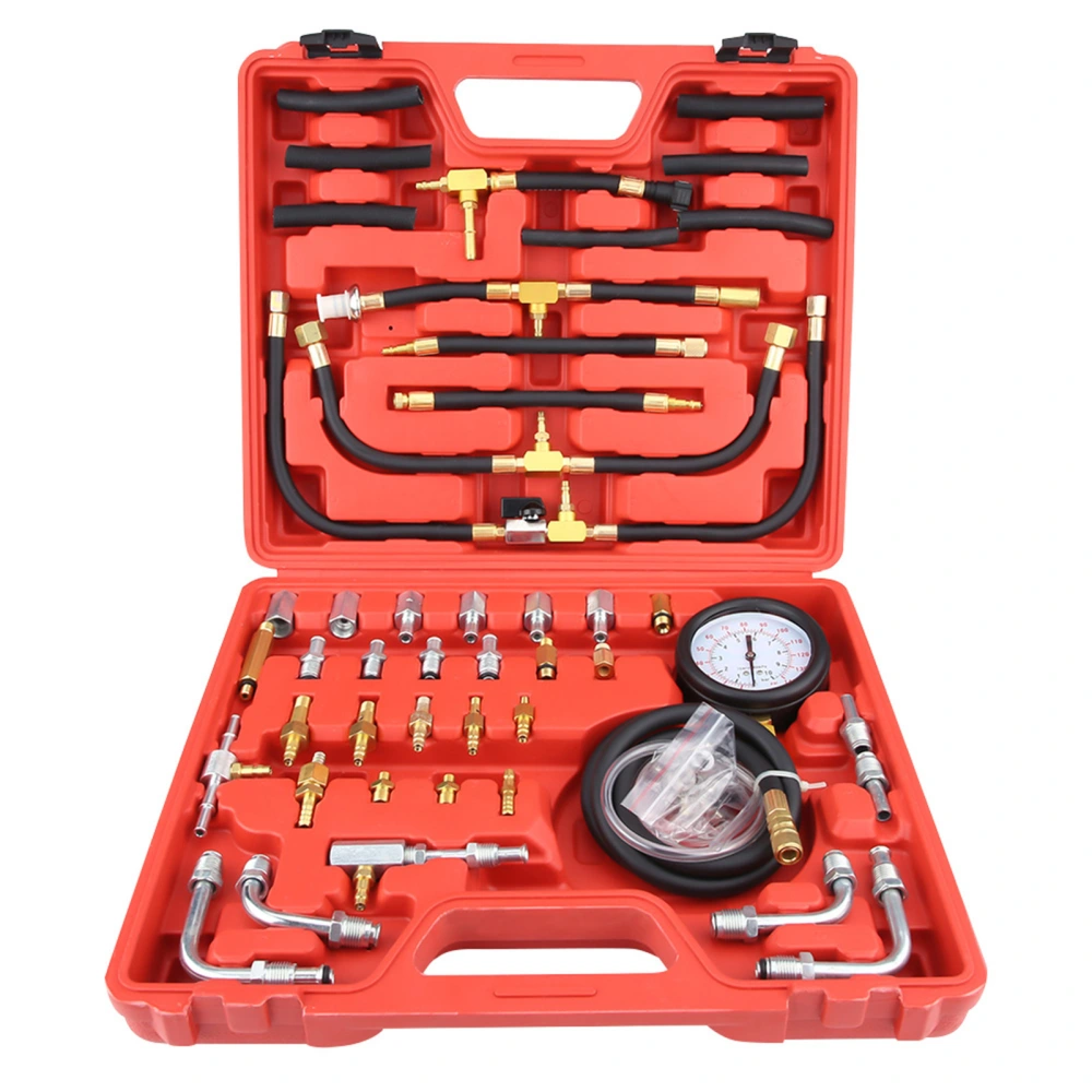 Universal Petrol Fuel Pressure Gauge Tester Fuel Injection Pump Diagnostic Tool Kit