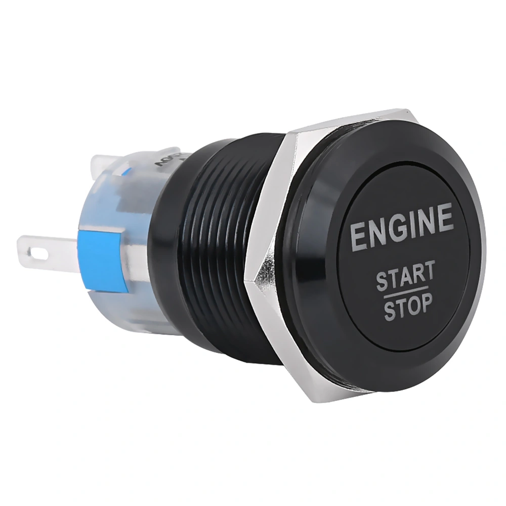 BuyWeek 12V White LED Car Engine Start Stop Push Button Switch Black Zinc Aluminium Alloy