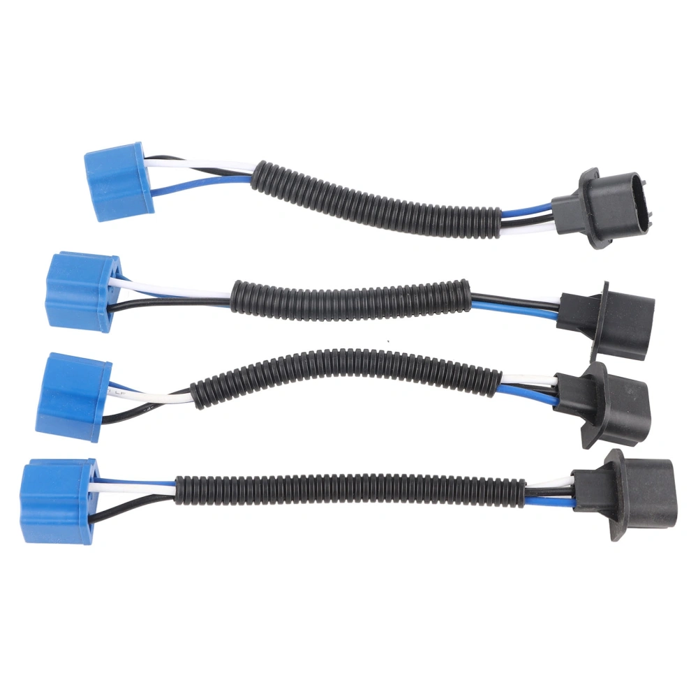 4Pcs H13 to H4 Adapter Cable Plug and Play Replacement for Wrangler JK JKU 7in LED Headlights