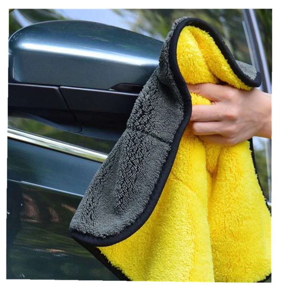 BuyWeek Grayish Yellow Double Sided Car Washing Towel Water Absorption Cleaning Cloth Professional Thicken Drying TowelLacework 30x30