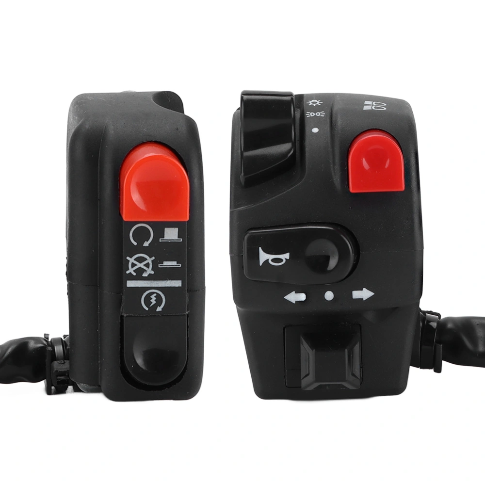 Pair 22mm Motorcycle Left Right Handlebar Controller Switch for Horn Turn Signal Electric Start Fog Light