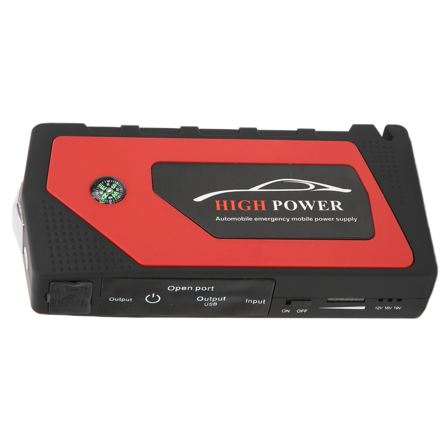 BuyWeek 18000mAh Car Jump Starter 12V 600A Battery Booster 4USB Output with Compass LED Light for Outdoor EU 100‑240V