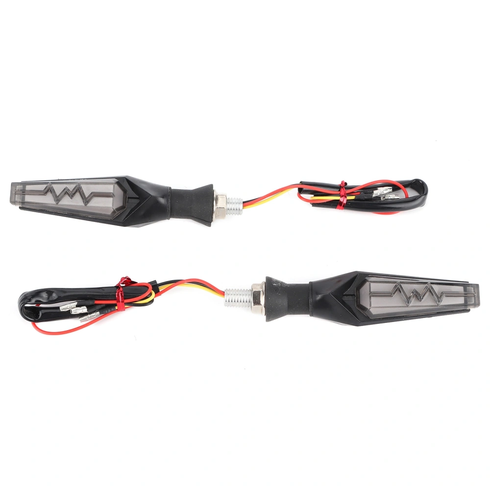 2pcs Motorcycle LED Turn Signal Light Flashing Dynamic IPX66 Waterproof Universal M10Red and Yellow Light