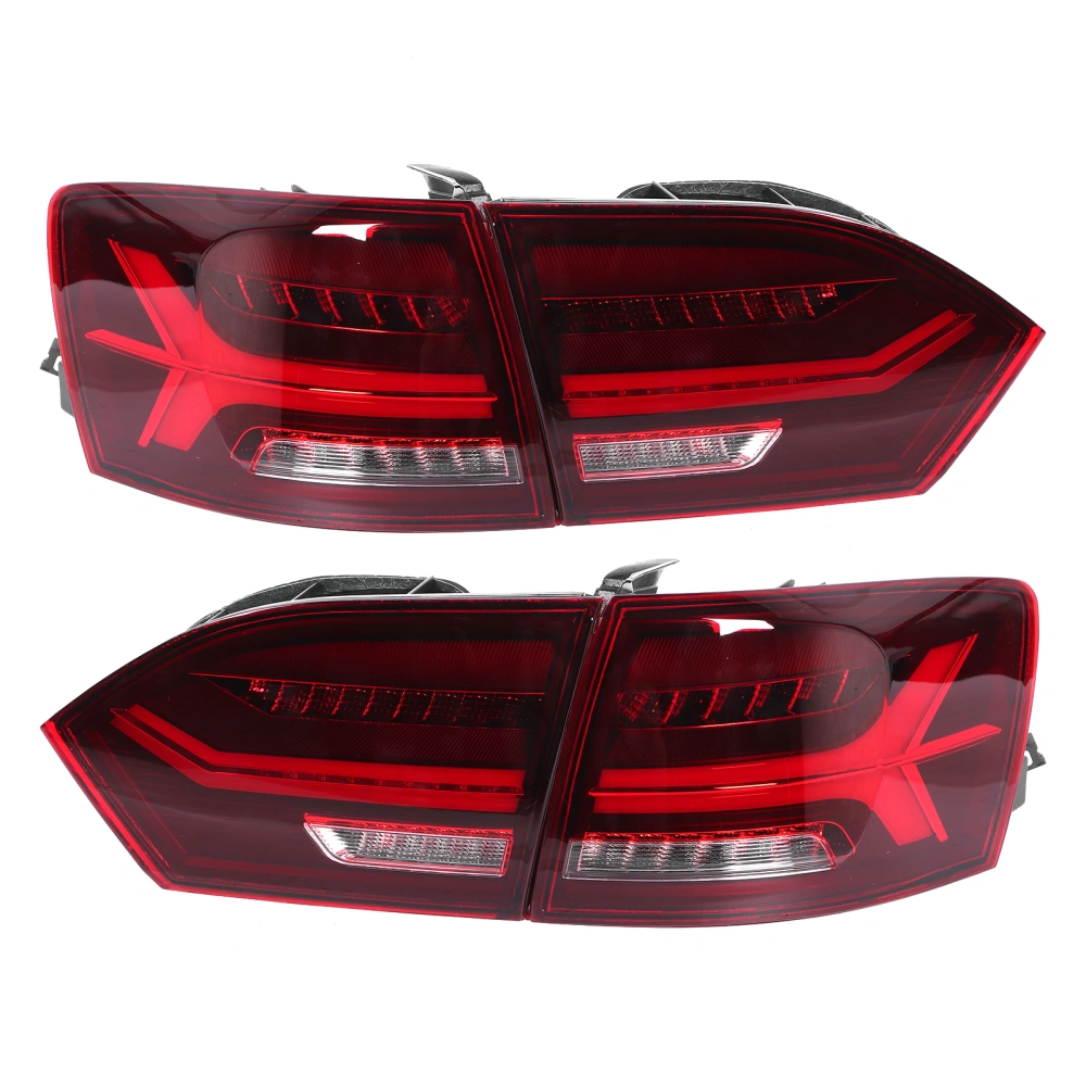 VLAND Full LED Dynamic Tail Lights Cherry Red Lens IP67 Waterproof Fit for MK6 2011-2014