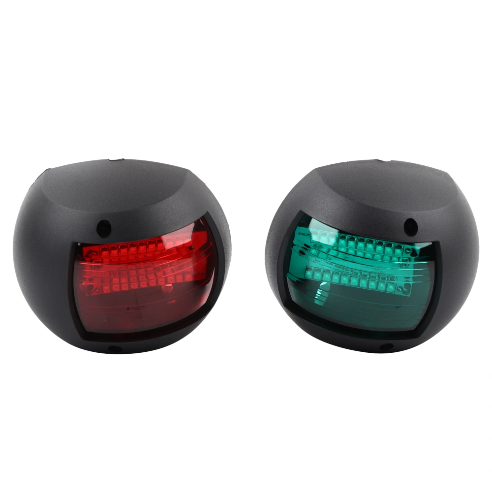 Pair of Signal Lamp Spherical Red Green LED Waterproof Boat Navigation Light DC12V-24V 3WBlack